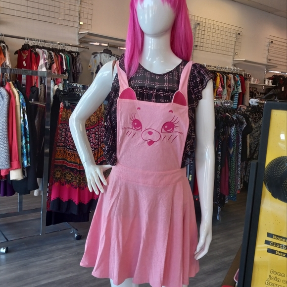 Kawaii kitty knitted overall dress! Zips up side! Brand new! Discontinued! - Picture 7 of 8